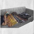 thumbnail image 6 of Train Track Soft Flannel Fleece Throw Blanket, Cargo Railroad Industry Themed Photo at Station with Dramatic Sunset Sky, Cozy Plush for Indoor and Outdoor Use, 70" x 90", Multicolor, by Ambesonne, 6 of 6