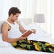 thumbnail image 5 of Fotbe Bees and Sunflowers Pantalones de Pijama para Hombre, Pantalones de Dormir, Pantalones de Casa con Cintura Ajustable y Bolsillos-Small, 5 of 6