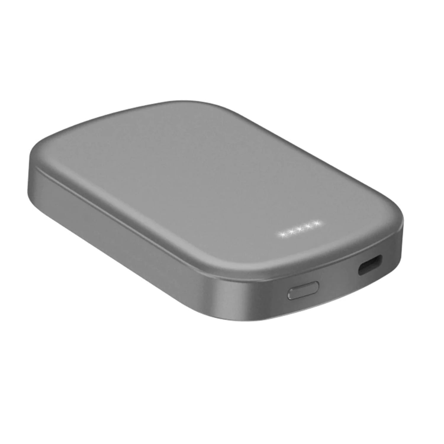 Chargomate Magnetic Portable Wireless Charger And Power Bank For Apple And Android - METALLIC GRAY