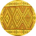 thumbnail image 1 of Ahgly Company Machine Washable Indoor Round Southwestern Yellow Country Area Rugs, 7' Round, 1 of 4