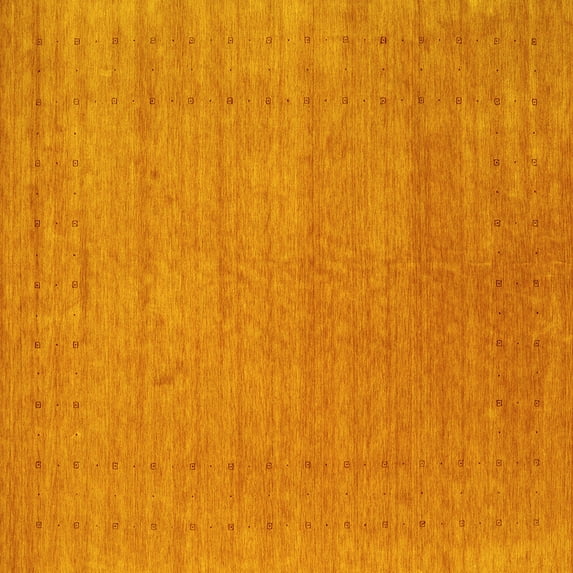 Ahgly Company Indoor Square Abstract Yellow Contemporary Area Rugs, 6' Square