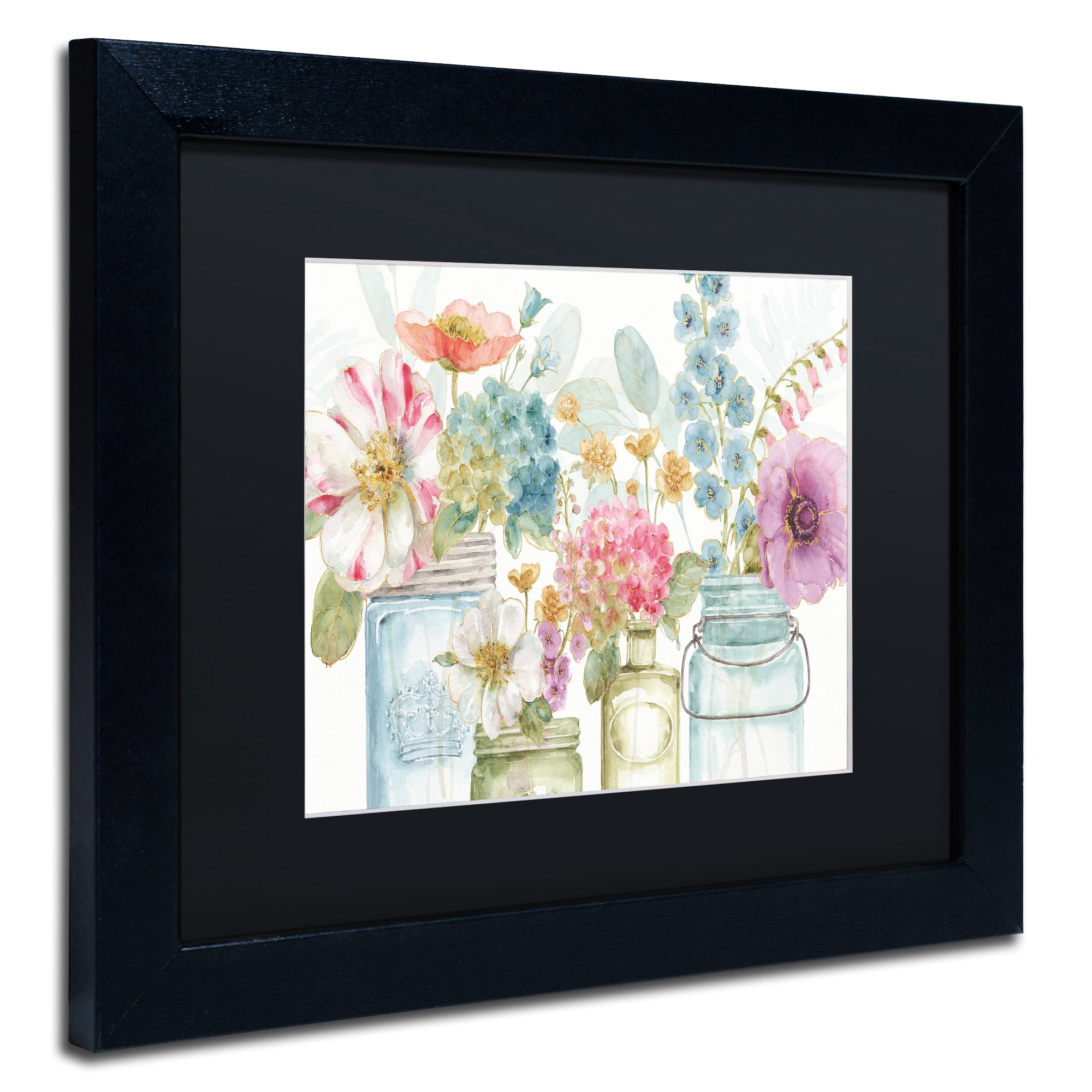 Lisa Audit 'Rainbow Seeds Flowers X' Matted Framed Art