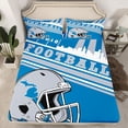 thumbnail image 2 of jejeloiu Boys Ball Sport Full Size Sheets,Gray Rugby Helmet Bed Sheets For Football Gamer 4pcs, 2 of 7