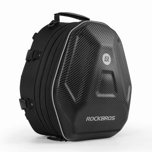 ROCKBROS Motorcycle Seat Bag EVA Hard Shell Motorcycle Tail Bag WaterproofExpandable Helmet Bag 35L Luggage Bag