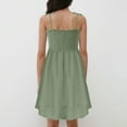 thumbnail image 4 of RYRJJ Women's Smocked Ruched A Line Swing Dress Tie Shoulder Spaghetti Strap Double Layered Flowy Cami Dress Sleeveless Cute Sundress(Army Green,S), 4 of 7