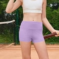 thumbnail image 2 of Dwellite Athletic Shorts for Kids High Waisted Yoga Biker Summer Casual Shorts Comfy Gymnastics Shorts 5-13Y Purple 150, 2 of 6