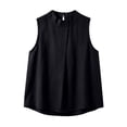 thumbnail image 6 of MOJOGO Tank Tops for Women Mock Neck Sleeveless Blouse Textured Cotton Linen Blend A Line Shirts Casual Office Summer Outfits, 6 of 6