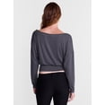 thumbnail image 3 of No Boundaries Banded Hem Top with Long Sleeves, Women's XXS-XXL, 3 of 5