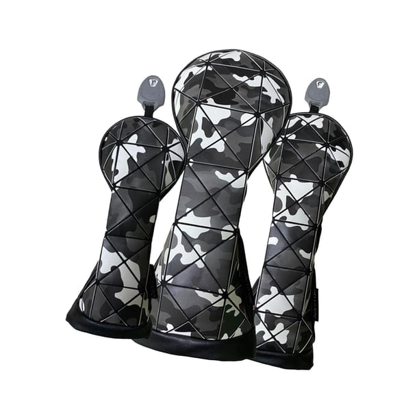 Funda de cabeza para Club de Golf Cola repuesto de PU 3 piezas negro