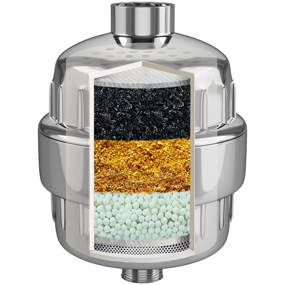 15 Layer Shower Water Purifier Filter in Addition to Residual Chlorine Filter Set(Silver