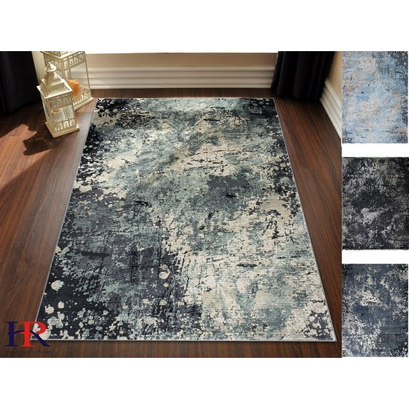 Handcraft Rugs Abstract Modern Splash Design Contemporary Rug. Pistachio Green, Silver, Dark and Light Grey Color. Super Plush and Soft. 5 ft. by 7 ft.