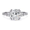 thumbnail image 2 of IGI Certified Lab Grown Diamond Engagement Ring | Center 8MM Cushion Cut 3 Stone Solitaire Anniversary Wedding Rings For Women In 18K Solid White Gold | F-G, VS-SI Quality (3.00 Ctw) Ring Size-9.5, 2 of 7