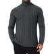 thumbnail image 1 of Suéteres de cuello alto para hombres INSPIRE CHIC, de color sólido, suéteres de punto cálidos, talla S, gris oscuro, 1 of 6