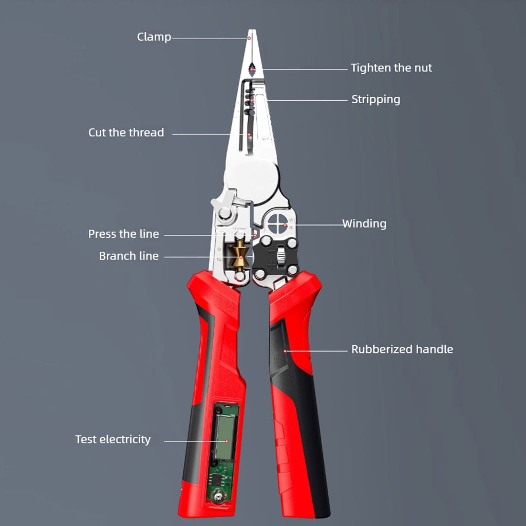 Electrician's Multiple Tool With Digital Display Accuracy Wire Cutter For Voltages Testing And Wire Processing