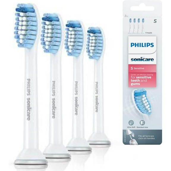 Philips Sonicare HX6054/07 Sensitive Teeth and Gums - White Replacement Brush Heads (Pack of 4)