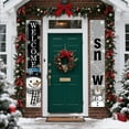 thumbnail image 4 of Christmas Snowman Door Hanging Decoration Set, 2-Pack, Vertical Banners With "Welcome" & "Snow" Text, Snowman Figures, Snowflake Accents, Ideal For Indoor Doors, Walls, Windows,, 4 of 6