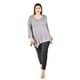 thumbnail image 5 of Blusa asimetrica con pedreria Roman Fashion /Tallas Extras, 1-204N (Gris) gris 38, 5 of 6