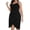 Black, variant on Levmjia Women Plus Size Mesh Nightgown Solid Spaghetti Strap V Neck Front Slit Midi Slip Dress Spring Summer Home Soft Breathable Stretchy Elegant Lingerie Rest