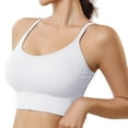 thumbnail image 7 of Sngxgn Womens Longline Sports Bra Padded Workout Crop Tank Tops(White,S), 7 of 7