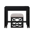 thumbnail image 2 of Syna 3 Piece Nesting Desk and Stool Set- Black Wood- Gray Polyester, 2 of 6