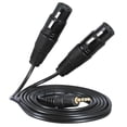 thumbnail image 1 of Cable de audio de interconexión balanceado TRS macho de 3,5 mm a XLR hembra doble compatible 1.5 metros, 1 of 9