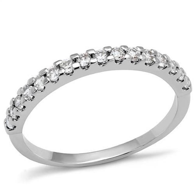 Alamode 3W1232-5 Anneau en Laiton Rhodié pour Femme avec AAA Grade CZ en Clair - Taille 5