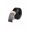 thumbnail image 1 of Cinturón de cuero para hombre Allegra K con hebilla deslizante automática Negro-Dorado Geométrico 125cm/34-41pulgadas, 1 of 5