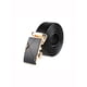thumbnail image 1 of Cinturón de cuero para hombre Allegra K con hebilla deslizante automática Negro-Dorado Geométrico 125cm/34-41pulgadas, 1 of 5