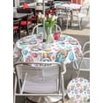 thumbnail image 4 of Easter Gnomes Eggs Outdoor Tablecloth - 54 Inch Round Dining Table Cover, Bunny Ears Spring Flowers Country Rustic Waterproof Outdoor Table Cloth with Umbrella Hole & Zipper for Picnic/Patio/Party, 4 of 7