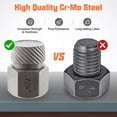 thumbnail image 3 of Costway 27 PCS Multi-Spline Screw Extractor Set with 3/8" Drive Hex Head Bolt Remover Orange, 3 of 10
