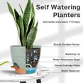 thumbnail image 2 of Behome Set of 5 Plant Pots, 5/5.5/6/6.5/7 Inch Flower Pot Indoor Self Watering Planters with Drainage Holes and Saucers, Modern Decorative Planter Pot for All House Plants, Green, 2 of 7