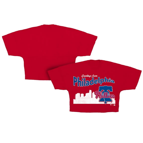 Women's Fanatics  Red Philadelphia Phillies Skyline Crop T-Shirt