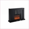 thumbnail image 3 of Indoor Fireplace, Modern Black Mirrored Finish with Marble Grain | Black | Synthetic Wood, 3 of 6