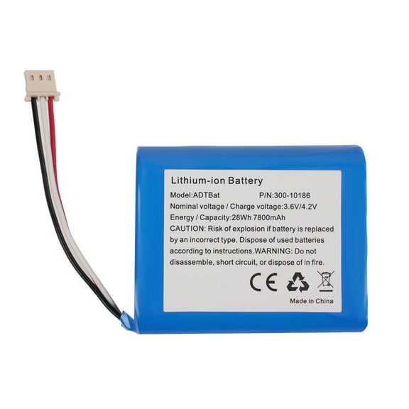 ADT Battery Replacement ,3.6V/4.2V  Lithium-ion Battery Replacement for ADT Panel P/N 300-10186, Compatible with ADT5AIO-1/2/3, ADT7AIO-1