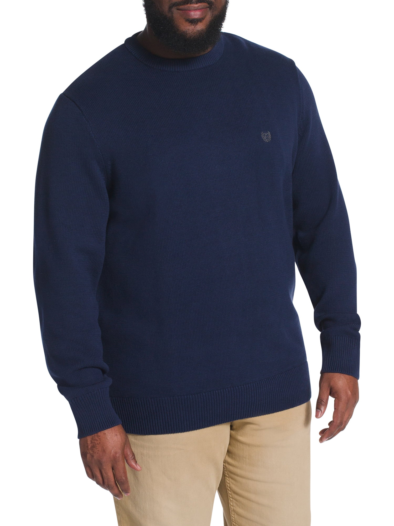 Chaps Mens Big and Tall Classic Fit Cotton Crewneck Sweater