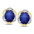 thumbnail image 2 of Star K � Large Love Knot Earrings with Oval 8 x 6mm Created Star Sapphire, 2 of 9