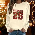 thumbnail image 2 of Fiaer Ladies Sweatshirts Christmas Sequin Letter Graphic Crew Neck Pullover Plus Size Long Sleeve Baggy Xmas Tops Beige M, 2 of 6