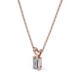 thumbnail image 3 of JeenMata 0.58 Carat Emerald Cut Diamond - Charming Pendant Necklace - 18K Rose Gold Plating Over Silver, 3 of 5