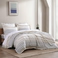 thumbnail image 4 of Levtex Home - Preston Comforter Set - King Comforter + Two King Pillow Cases - Jacquard - Cream, Blue, Navy and Taupe - Comforter (106 x 94in.) and Pillow Case (36 x 20in. ) - Cotton, 4 of 7
