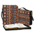 thumbnail image 3 of FOR U DESIGNS Aztec Southwest Bible Cover for Women Size L PU Leather Bible Case with Handle Wear Resistant Bible Book Cover Carrying Case with Zipper Crossbody Backpack Bag Purse, 3 of 7