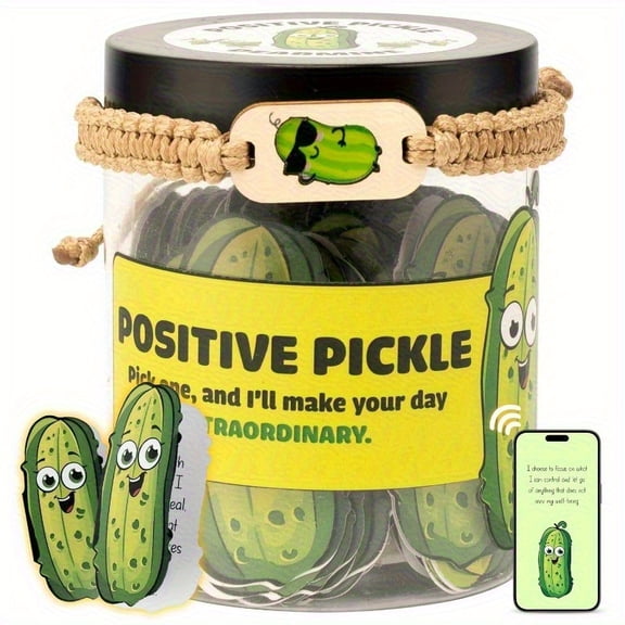 Positive Pickle Cards Inspirational Quotes Cute Pickle Kimchi Characters 60 Pack