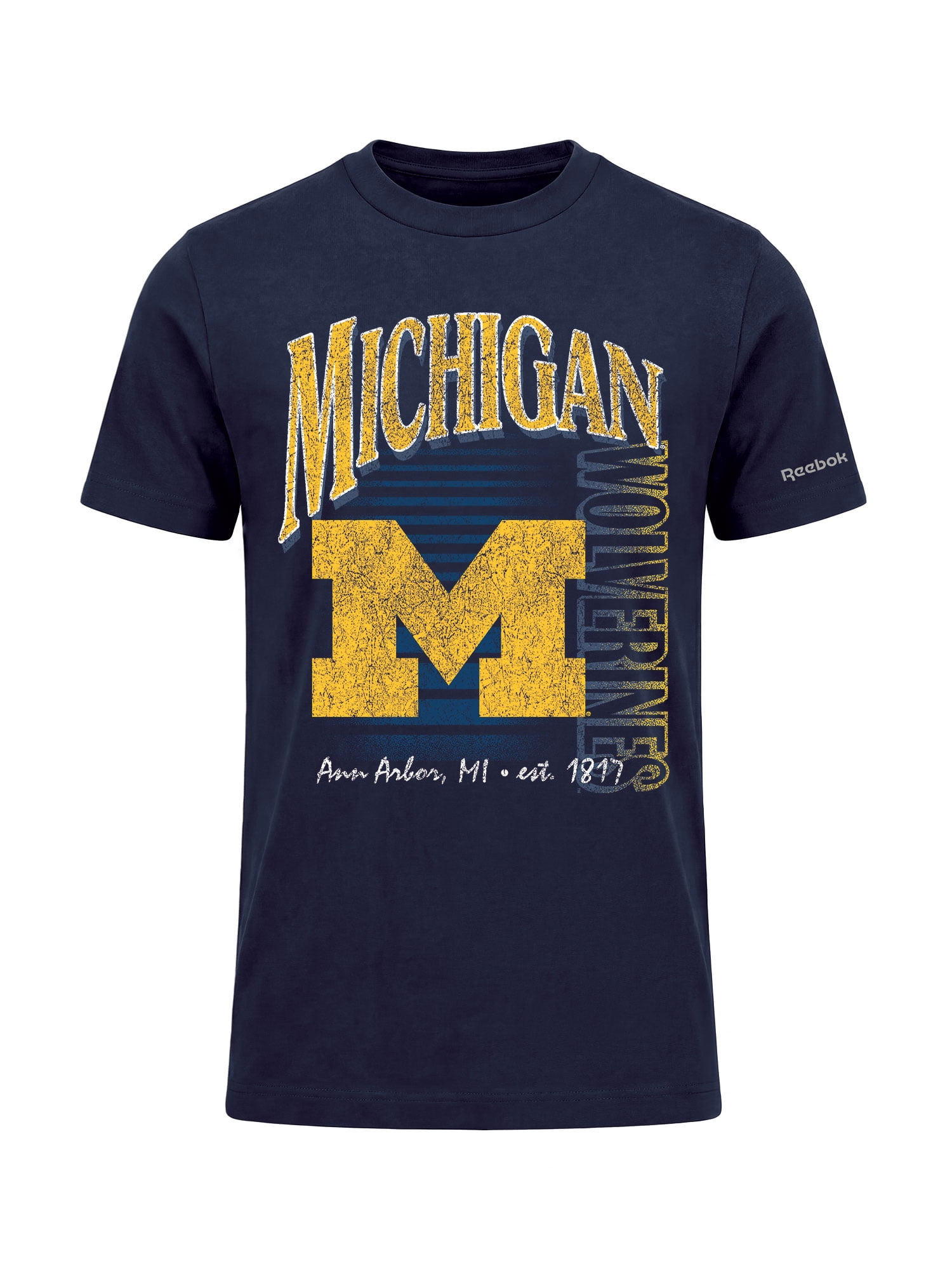 Michigan Wolverines Reebok Mens Crew Neck Short Sleeve T-Shirt