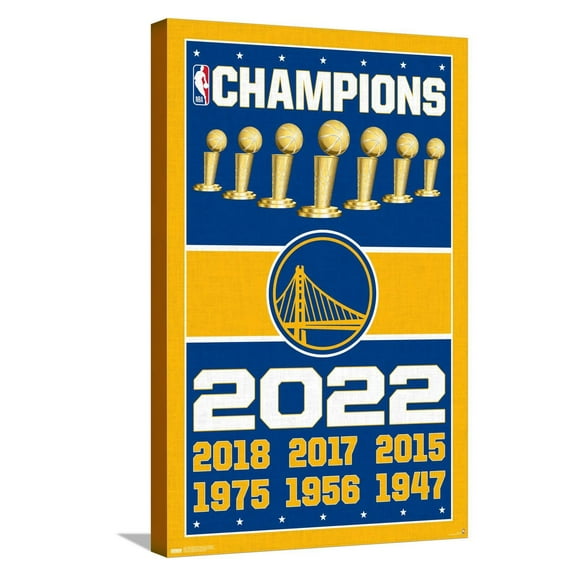 NBA Golden State Warriors - Champions 22 Canvas Wall Poster, 14.725" x 22.375"