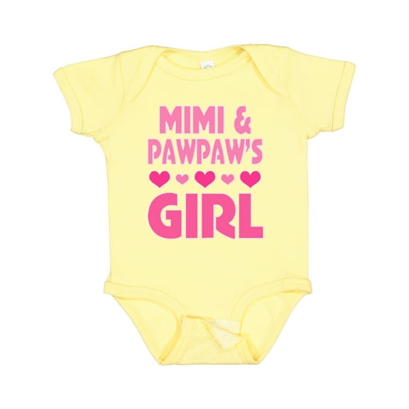 Inktastic Mimi and Pawpaw Girl Granddaughter Valentine Girls Baby Bodysuit