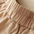 thumbnail image 5 of Delayuji Womens Wide Leg Short Linen Shorts Summer Casual Loose Pleated Elastic High Waisted Shorts M-4XL, 5 of 6