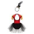thumbnail image 2 of Linjinx Costume de Cirque pour Filles Enfants Justaucorps Sans Manches à Franges Robe Tutu avec Bandeau Ensemble pour Fête sur Scène Rouge 16, 2 of 7