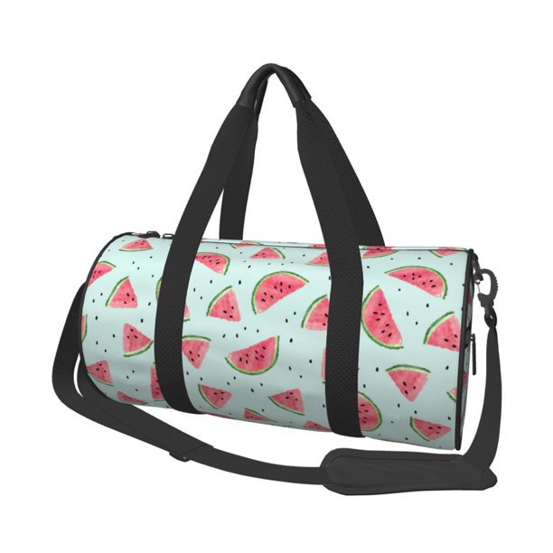 Fotbe Watermelon Bolsa Deportiva de Lona Plegable con Estampado, Bolsa de Gimnasio con Bolsillo Seco/Húmedo, Bolsa de Viaje Ultraligera de Gran Capacidad