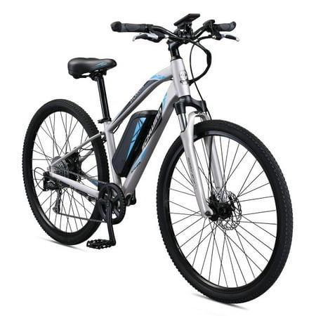 - Schwinn Sycamore 350 watt hub-drive, mountain/hybrid, electric bicycle, 8 speeds, Womens size small