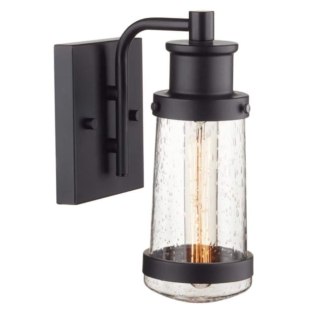 Lámpara de pared Globe Electric Vintage, 1 luz, negro mate