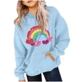 thumbnail image 2 of Camiseta de manga larga para niños, cuello redondo, color liso, ideal para niños y niñas, sudadera con capucha de poliéster., 2 of 6